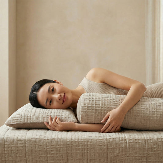 The Bolster, slaapkop organic latex bolster pillow.